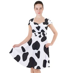 Black And White Spots Cap Sleeve Midi Dress by ConteMonfrey