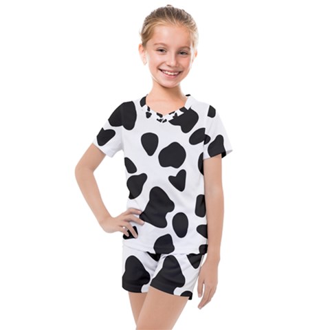 Black And White Spots Kids  Mesh Tee And Shorts Set by ConteMonfrey