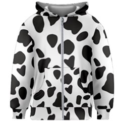 Black And White Spots Kids  Zipper Hoodie Without Drawstring by ConteMonfrey