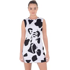 Black And White Spots Lace Up Front Bodycon Dress by ConteMonfrey