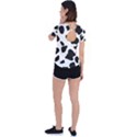 Black and white spots Back Circle Cutout Sports Tee View2