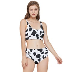 Black And White Spots Frilly Bikini Set by ConteMonfrey