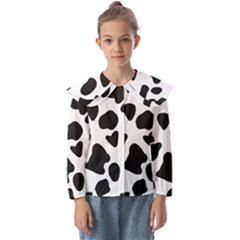 Black And White Spots Kids  Peter Pan Collar Blouse by ConteMonfrey