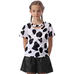 Black And White Spots Kids  Front Cut Tee by ConteMonfrey