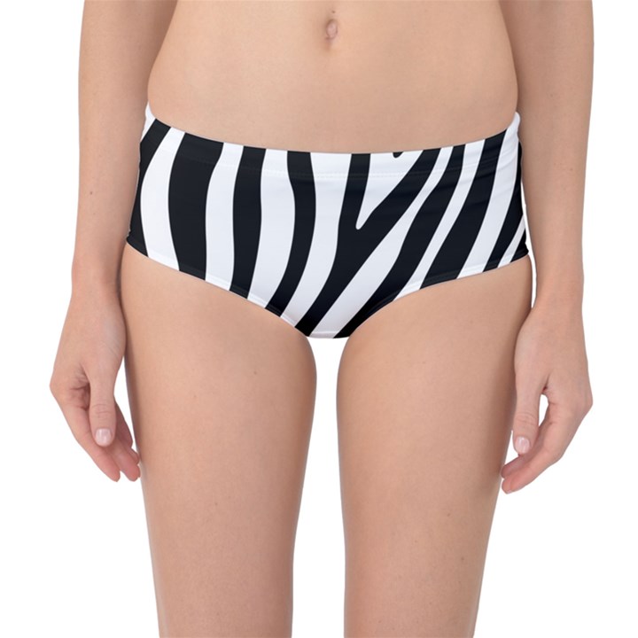 Zebra Vibes Animal Print Mid-Waist Bikini Bottoms