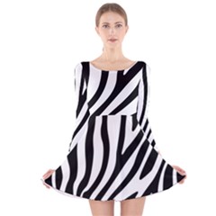 Zebra Vibes Animal Print Long Sleeve Velvet Skater Dress by ConteMonfrey