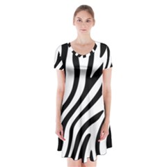 Zebra Vibes Animal Print Short Sleeve V-neck Flare Dress by ConteMonfrey