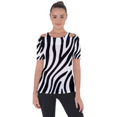 Zebra Vibes Animal Print Shoulder Cut Out Short Sleeve Top by ConteMonfrey