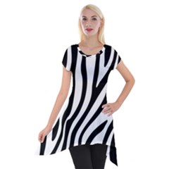 Zebra Vibes Animal Print Short Sleeve Side Drop Tunic by ConteMonfrey