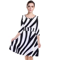 Zebra Vibes Animal Print Quarter Sleeve Waist Band Dress by ConteMonfrey