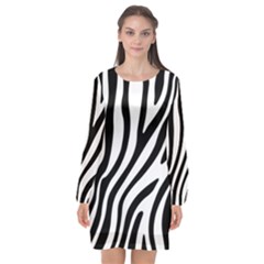 Zebra Vibes Animal Print Long Sleeve Chiffon Shift Dress  by ConteMonfrey