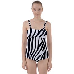 Zebra Vibes Animal Print Twist Front Tankini Set by ConteMonfrey