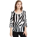 Zebra Vibes Animal Print Chiffon Quarter Sleeve Blouse View1