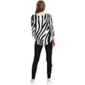 Zebra Vibes Animal Print Chiffon Quarter Sleeve Blouse View2