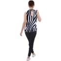 Zebra Vibes Animal Print Mock Neck Chiffon Sleeveless Top View2