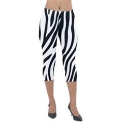 Zebra Vibes Animal Print Lightweight Velour Capri Leggings  by ConteMonfrey