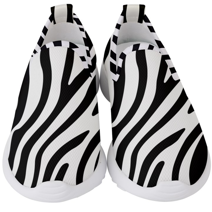 Zebra Vibes Animal Print Kids  Slip On Sneakers