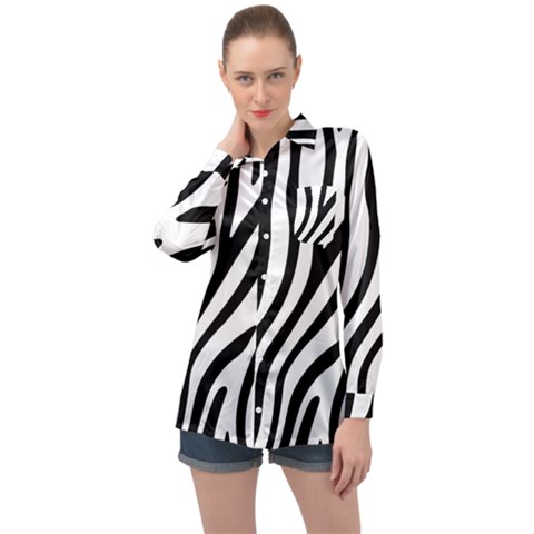 Zebra Vibes Animal Print Long Sleeve Satin Shirt by ConteMonfrey