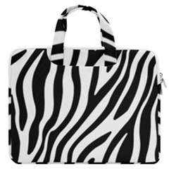 Zebra Vibes Animal Print Macbook Pro 16  Double Pocket Laptop Bag  by ConteMonfrey