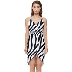 Zebra Vibes Animal Print Wrap Frill Dress by ConteMonfrey