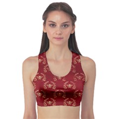 Golden Bees Red Sky Sports Bra by ConteMonfrey