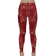 Golden Bees Red Sky Classic Yoga Leggings by ConteMonfrey