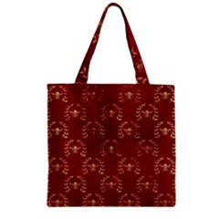 Golden Bees Red Sky Zipper Grocery Tote Bag by ConteMonfrey