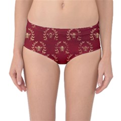 Golden Bees Red Sky Mid-waist Bikini Bottoms by ConteMonfrey