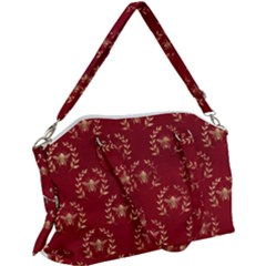 Golden Bees Red Sky Canvas Crossbody Bag by ConteMonfrey