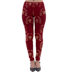 Golden Bees Red Sky Lightweight Velour Leggings