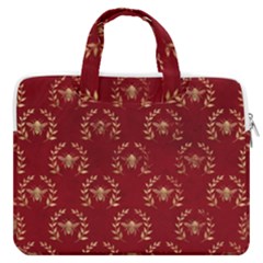 Golden Bees Red Sky Macbook Pro 16  Double Pocket Laptop Bag  by ConteMonfrey