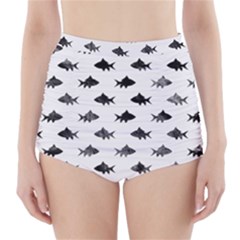 Cute Small Sharks  High-waisted Bikini Bottoms by ConteMonfrey