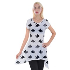 Cute Small Sharks  Short Sleeve Side Drop Tunic by ConteMonfrey