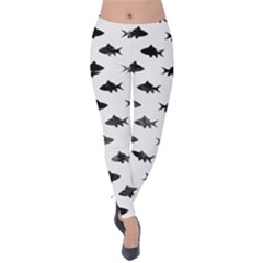 Cute Small Sharks  Velvet Leggings by ConteMonfrey