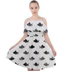 Cute Small Sharks  Cut Out Shoulders Chiffon Dress by ConteMonfrey