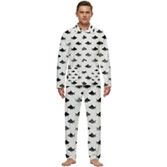 Cute Small Sharks  Men s Long Sleeve Velvet Pocket Pajamas Set by ConteMonfrey