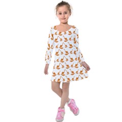 Friends Dinosaurs Kids  Long Sleeve Velvet Dress by ConteMonfrey