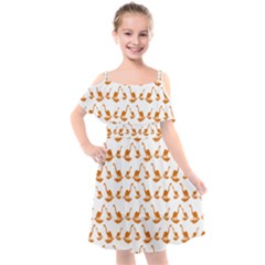 Friends Dinosaurs Kids  Cut Out Shoulders Chiffon Dress by ConteMonfrey