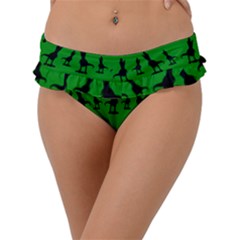 Green Dinos Frill Bikini Bottom by ConteMonfrey