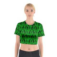 Green Dinos Cotton Crop Top by ConteMonfrey