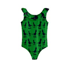 Green Dinos Kids  Frill Swimsuit by ConteMonfrey