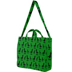 Green Dinos Square Shoulder Tote Bag by ConteMonfrey