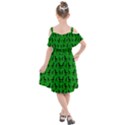 Green dinos Kids  Cut Out Shoulders Chiffon Dress View2