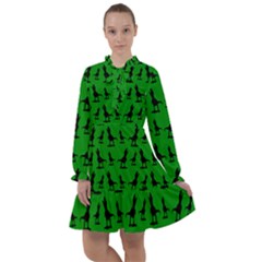 Green Dinos All Frills Chiffon Dress by ConteMonfrey