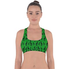 Green Dinos Cross Back Hipster Bikini Top  by ConteMonfrey