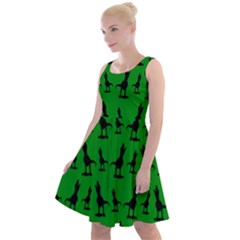 Green Dinos Knee Length Skater Dress by ConteMonfrey