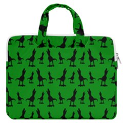 Green Dinos Macbook Pro 16  Double Pocket Laptop Bag  by ConteMonfrey