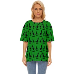 Green Dinos Oversized Basic Tee by ConteMonfrey