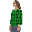 Green dinos Cut Out Wide Sleeve Top View2