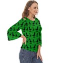 Green dinos Cut Out Wide Sleeve Top View3